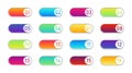 Button with switch and number. Bullet with toggle and borders. Color icons with sliders for ui, app and web. Set of point for Royalty Free Stock Photo