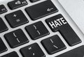 Button with text Hate on computer keyboard, closeup Royalty Free Stock Photo