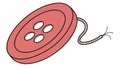 Button with Thread Vector Illustration, Sewing Craft Accessory, vector design Generative AI Royalty Free Stock Photo
