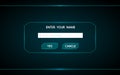 Button to enter the name in the game.Ui technology futuristic interface hud Royalty Free Stock Photo