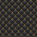 Button-tufted black leather background