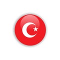 Button Turkey Flag Vector Template Design Royalty Free Stock Photo