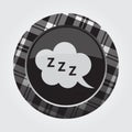 Button white, black tartan - ZZZ speech bubble Royalty Free Stock Photo