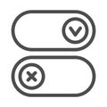 Buttons for active and inactive program add on line icon, pcrepair concept, button vector sign on white background Royalty Free Stock Photo
