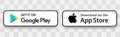 Buttons Apple App Store, Google Play Store. Mobile app download button with shadow. Isolated on a transparent background