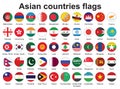 Buttons with Asian countries flags Royalty Free Stock Photo