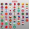 buttons with Asian countries flags Royalty Free Stock Photo