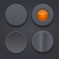 Buttons. Black interface icons. Vector illustration.