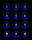 Buttons blue neon Royalty Free Stock Photo
