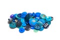 Buttons for clothes on white background using for concept of Button Day.  Image Royalty Free Stock Photo