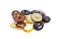Buttons for clothes on white background using for concept of Button Day. - Image Royalty Free Stock Photo