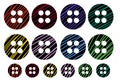 Buttons coloured set for postcard and cards and magazines and stickers and kids and hobbies