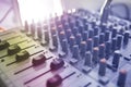 Music Studio. Buttons equipment for sound mixer control Royalty Free Stock Photo