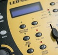 Buttons and fader of a dmx table for stage and event lighting Royalty Free Stock Photo
