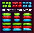 Buttons for game user interface. Concept designed glossy and bright menu elements.