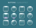 Buttons. Glass effect.