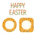 Buttons Happy easter with willow and forsythia vector