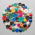 Buttons have two or four holes with some having a shank or loop on the Royalty Free Stock Photo