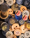 Large group of plastic buttons
