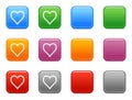 Buttons with heart icon