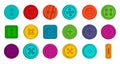 Buttons icon set, color outline style Royalty Free Stock Photo