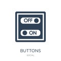 buttons icon in trendy design style. buttons icon isolated on white background. buttons vector icon simple and modern flat symbol Royalty Free Stock Photo