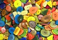 Background of buttons made with dried tropical seeds Royalty Free Stock Photo