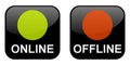 Buttons Online and Offline Royalty Free Stock Photo