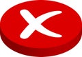Buttons output, rejected cross mark red stop buttons Royalty Free Stock Photo