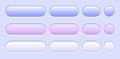 Buttons purple blue collection, interesting navigation panel for website with soft pastel colors