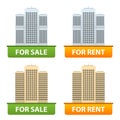 Buttons sale and rent of city apartments Royalty Free Stock Photo