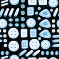 Buttons seamless pattern. Vector illustration on a theme of sewi