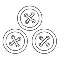 Buttons for sewing icon, outline style