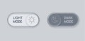 Buttons for switching day and night or light and dark modes on and off. Vector Royalty Free Stock Photo