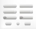 Vector white buttons set. Empty sliders for website, mobile menu, navigation and apps