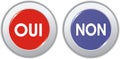 Buttons vote yes or no