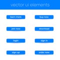 Buttons for web and apps, vector ui elements Royalty Free Stock Photo