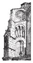 Buttress Chartres, vintage engraving