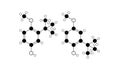 butylated hydroxyanisole molecule, structural chemical formula, ball-and-stick model, isolated image food preservative e320 Royalty Free Stock Photo