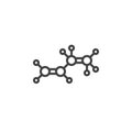 Butylene molecular structure line icon