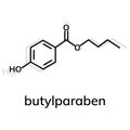 Butylparaben chemical formula Royalty Free Stock Photo