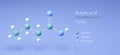 butyric acid, molecular structures, Alkyl carboxylic acid, 3d model, Structural Chemical Formula and Atoms with Color Coding