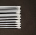 Cotton buds isolated on the black background