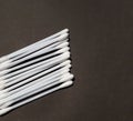 Cotton buds isolated on the black background