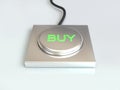 Buy button-silver button and green type 3d render