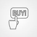 Buy button vector icon sign symbol Royalty Free Stock Photo