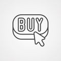 Buy button vector icon sign symbol Royalty Free Stock Photo