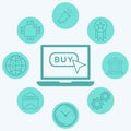 Buy button vector icon sign symbol Royalty Free Stock Photo