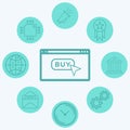 Buy button vector icon sign symbol Royalty Free Stock Photo