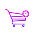 Buy cart dellay shop store time icon